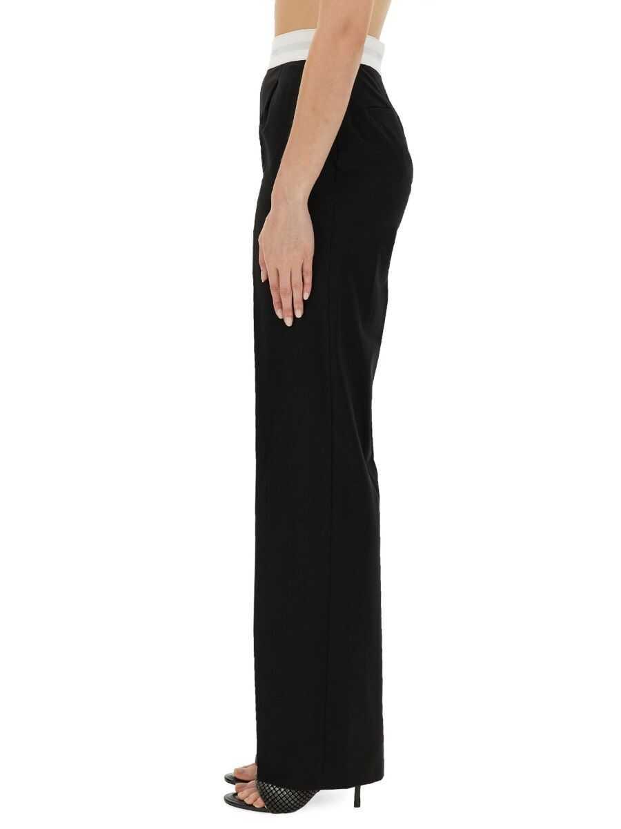 Pantaloni casual Alexander Wang Alexander Wang High Waisted Pleated Pant With Logo Elastic Clothing Black Femei (BM 18756723) 7
