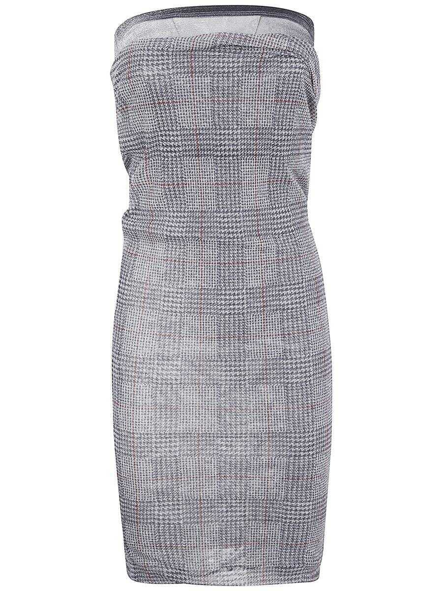 Fuste Jean Paul Gaultier Jean Paul Gaultier Mesh Skirt Double Layer Printed Body Shadow And Prince Of Wales Clothing GREY Femei (BM 18756975) 1