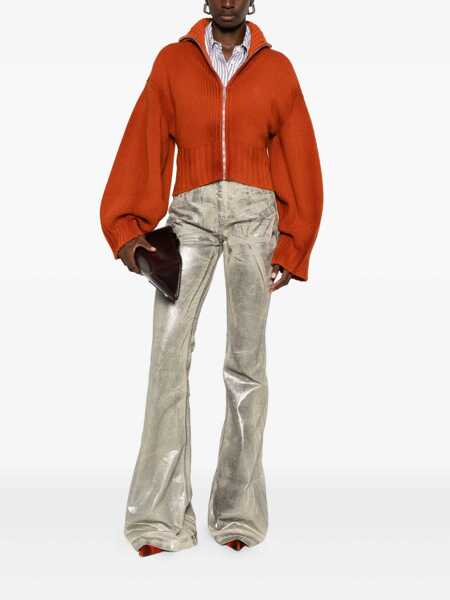 Pulovere THE ATTICO The Attico The Attic Cropped Zip Sweater ORANGE Femei (BM 18757140) 2