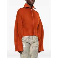 Pulovere THE ATTICO Dama - Pulovere THE ATTICO The Attico The Attic Cropped Zip Sweater ORANGE Femei (BM 18757140) - B-mall.ro