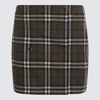 Fuste Burberry Brown Wool Skirt Femei