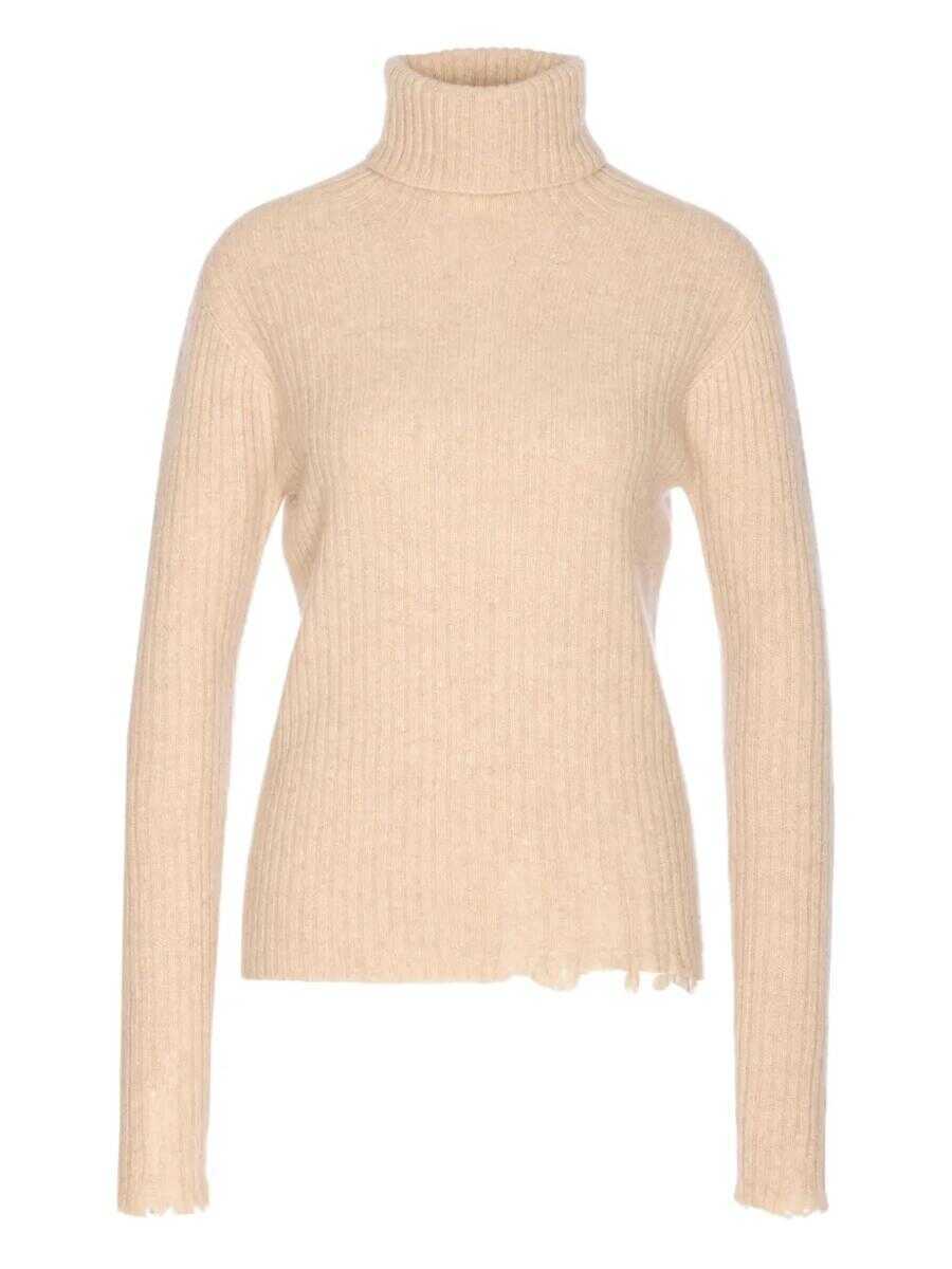 Pulovere UMA WANG Uma Wang Ribbed Cashmere Turtleneck Sweater Beige Femei (BM 18759009) 1