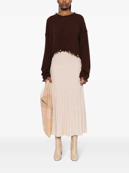 Pulovere UMA WANG Uma Wang Cashmere Sweater With Fringed Hem Beige Femei (BM 18759012) 2