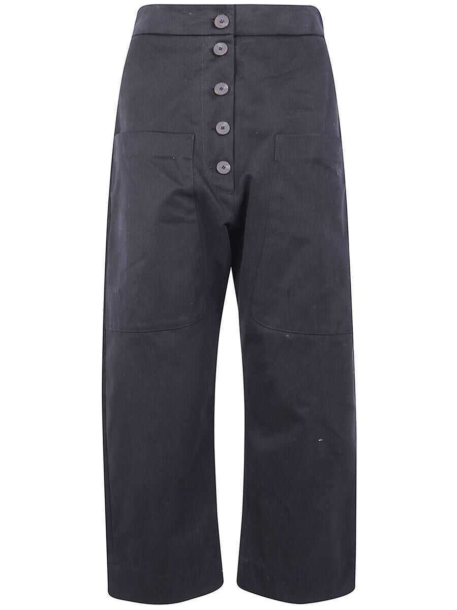 Pantaloni casual STUDIO NICHOLSON Studio Nicholson Rounded Drop Crotch Trousers Clothing Black Femei (BM 18760047) 1