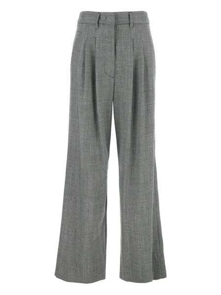 Pantaloni casual PT TORINO Grey Trousers With All-Over Striped Pattern In Wool Woman GREY Femei (BM 18760260) 1
