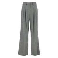 Pantaloni casual Grey Trousers With All-Over Striped Pattern In Wool Woman Femei