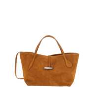 Genti de mana 'Petite Penne' Brown Tote Bag With Side Pocket In Leather Woman Femei
