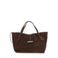 Genti de mana 'Petite Penne' Brown Handbag With Side Pocket In Leather Woman Femei