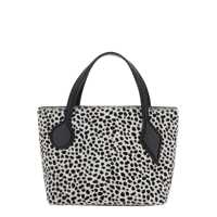 Genti de umar 'Sprout' Black And White Shoulder Bag With All-Over Animal Motif In Leather Woman Femei