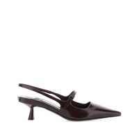 Pantofi cu toc Bordeaux Pumps With Pointed Toe Design In Leather Woman Femei