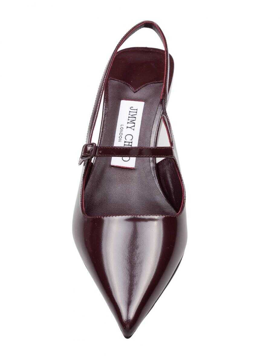 Pantofi cu toc Jimmy Choo Jimmy Choo Brushed Leather Slingback DEEP MERLOT Femei (BM 18760824) 3