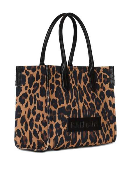 Genti de mana Balmain Balmain B-Army 36 Canvas Tote Bag With Leopard Print Multicolor Femei (BM 18761406) 5