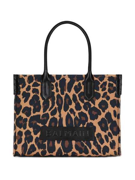 Genti de mana Balmain Balmain B-Army 36 Canvas Tote Bag With Leopard Print Multicolor Femei (BM 18761406) 1