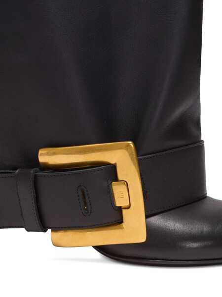 Bocanci Balmain Balmain Anthem Calfskin Boots Black Femei (BM 18761412) 4