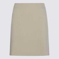 Fuste Jil Sander White Wool Mini Skirt Femei