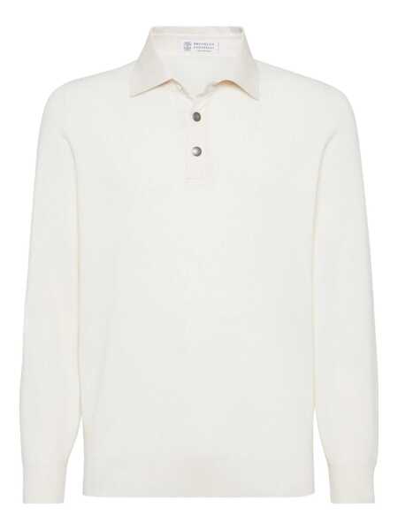 Tricouri Polo Brunello Cucinelli Brunello Cucinelli Polo Shirts WHITE Barbati (BM 18762507) 1
