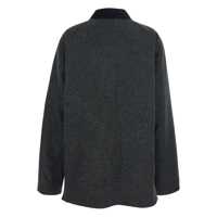 Geci Grey Jacket With Classic Collar And Patch Pockets In Wool Man Barbati