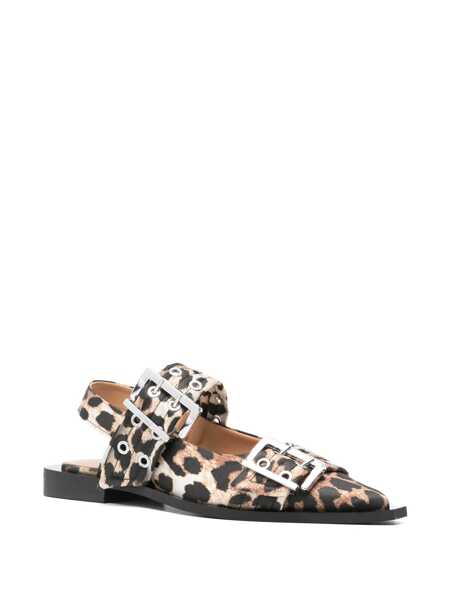 Balerini Ganni Ganni Leopard Flats BROWN Femei (BM 18763590) 2