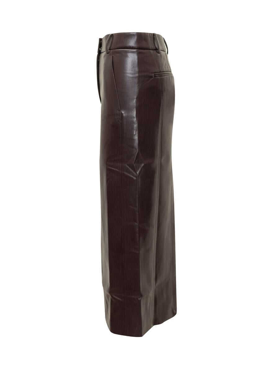 Fuste THE ANDAMANE The Andamane Faux Leather Midi Skirt The Andamane PURPLE Femei (BM 18763767) 3