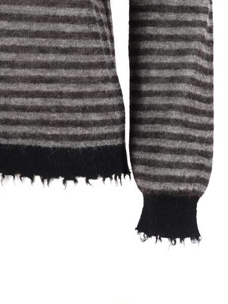 Pulovere Kangra RIBBED CREW NECK SWEATER WITH FRINGED DETAILS Gray Femei (BM 18764745) 3