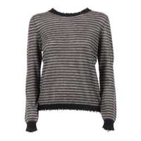 Pulovere RIBBED CREW NECK SWEATER WITH FRINGED DETAILS Femei