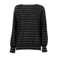 Pulovere BOAT NECK SWEATER WITH FRINGED DETAILS Femei