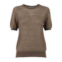 Pulovere CREW NECK SWEATER WITH FRINGED DETAILS Femei