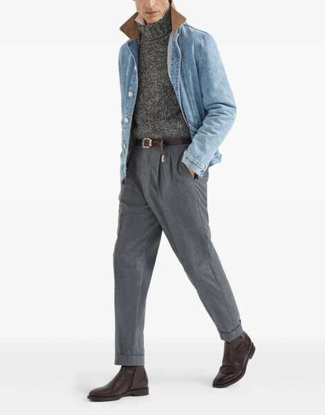 Pulovere Brunello Cucinelli Buttoned turtleneck Sweater GRIGIO SCURO Barbati (BM 18764959) 2