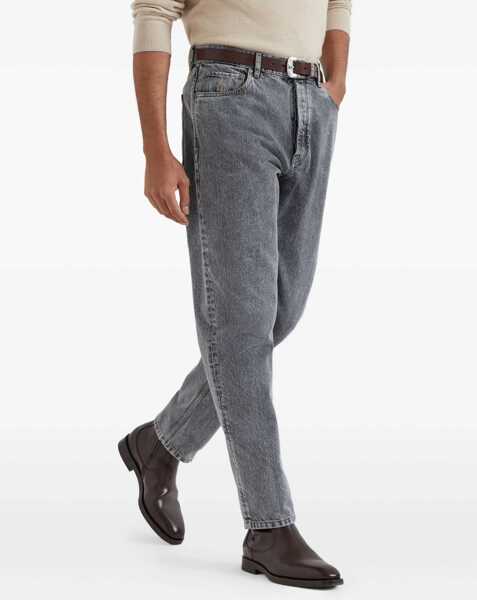 Blugi Brunello Cucinelli Straight Jeans DENIM MEDIUM GREY Barbati (BM 18764977) 3