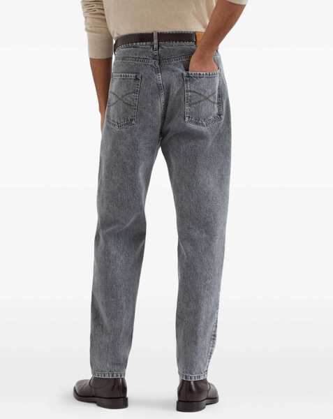 Blugi Brunello Cucinelli Straight Jeans DENIM MEDIUM GREY Barbati (BM 18764977) 4