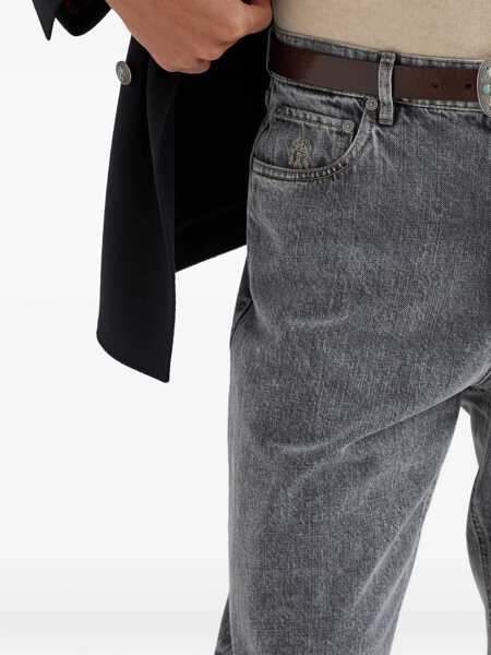 Blugi Brunello Cucinelli Straight Jeans DENIM MEDIUM GREY Barbati (BM 18764977) 5