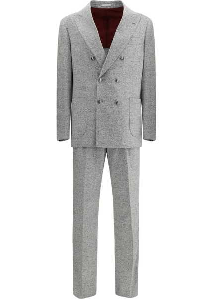Costume Brunello Cucinelli Wool and cashmere buttoned grisaille Suit GRIGIO MEDIO Barbati (BM 18764989) 1