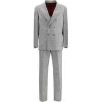 Costume Wool and cashmere buttoned grisaille Suit Barbati