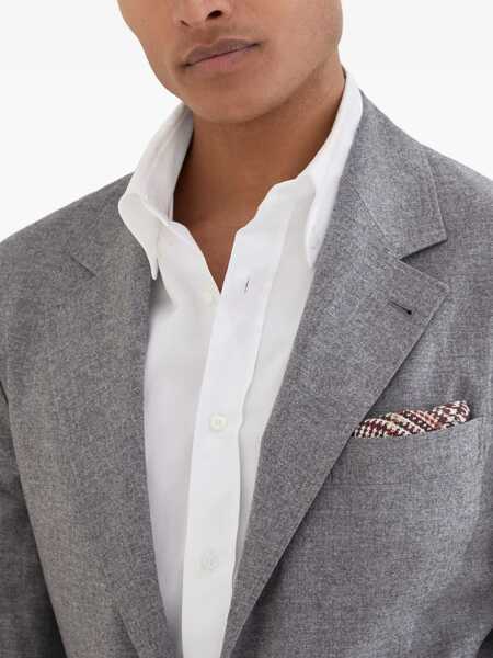 Sacouri Brunello Cucinelli Cashmere and silk flannel Blazer GRIGIO Barbati (BM 18765037) 5