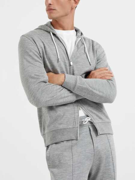 Bluze de trening Brunello Cucinelli Cashmere Hoodie GRIGIO Barbati (BM 18765040) 3