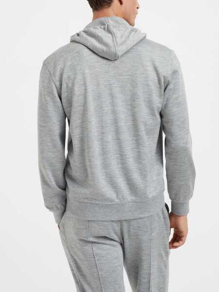 Bluze de trening Brunello Cucinelli Cashmere Hoodie GRIGIO Barbati (BM 18765040) 4