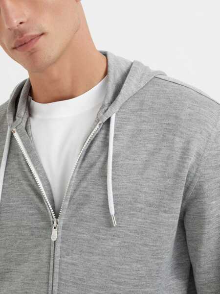 Bluze de trening Brunello Cucinelli Cashmere Hoodie GRIGIO Barbati (BM 18765040) 5
