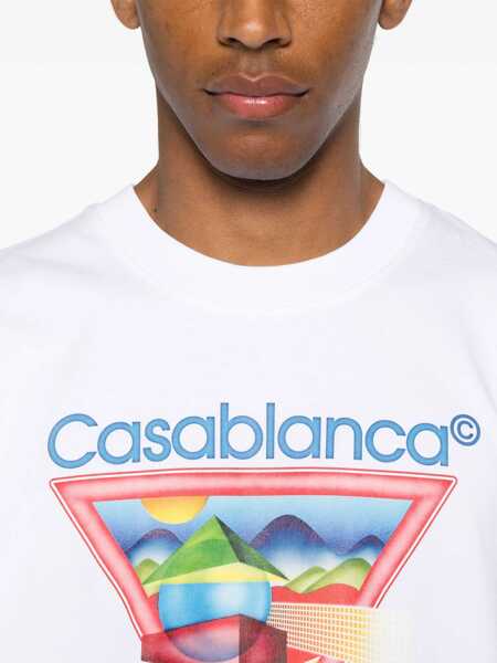 Tricouri Casablanca Tennis Club Icon Printed T-Shirt WHITE Barbati (BM 18765271) 4