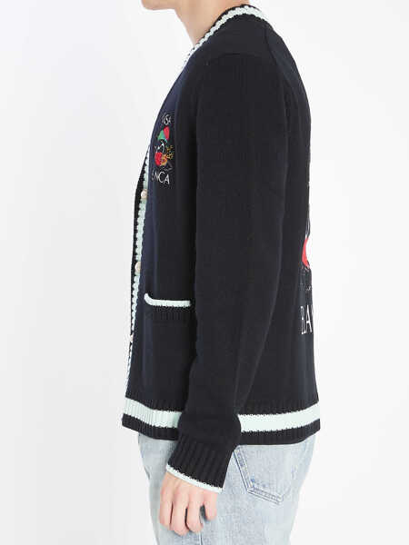 Cardigane Casablanca Cardigan With Stacked Casa Mountain Temple Design BLACK Barbati (BM 18765274) 3