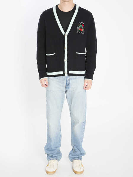 Cardigane Casablanca Cardigan With Stacked Casa Mountain Temple Design BLACK Barbati (BM 18765274) 5