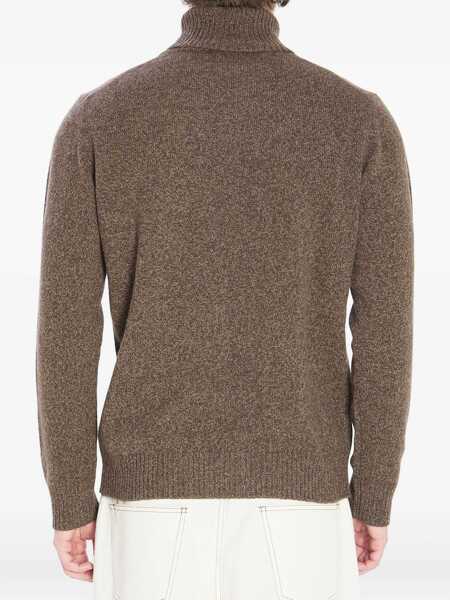 Pulovere Roberto Collina Mouline Turtleneck Sweater BROWN Barbati (BM 18765292) 2