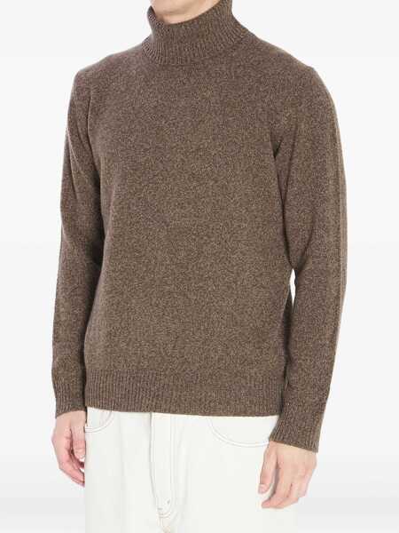 Pulovere Roberto Collina Mouline Turtleneck Sweater BROWN Barbati (BM 18765292) 3