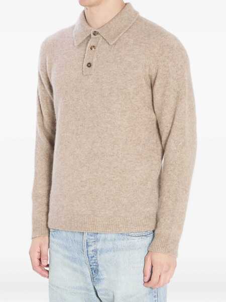 Tricouri Polo Roberto Collina Cashmere Blend Polo Shirt BEIGE Barbati (BM 18765304) 3
