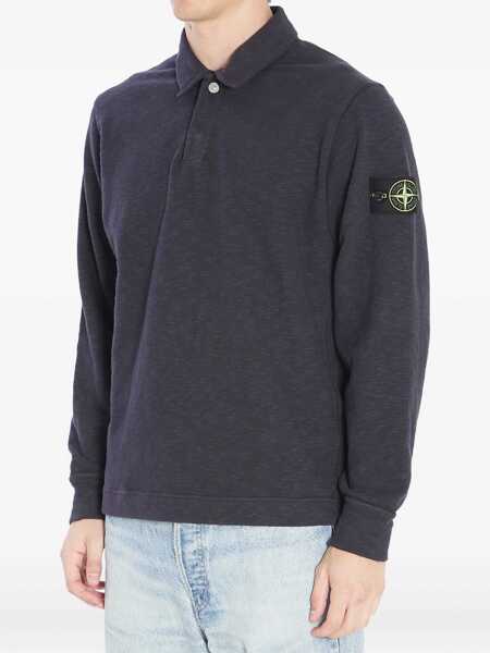Tricouri Polo Stone Island Long-Sleeve Polo Shirt BLUE Barbati (BM 18765319) 3