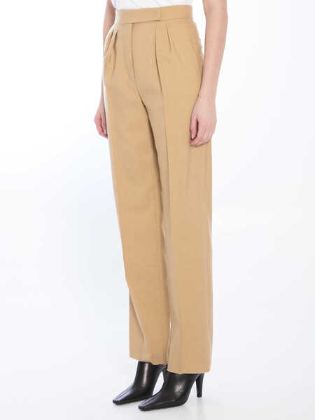 Pantaloni casual Max Mara Mohair, Wool And Silk Trousers BEIGE Femei (BM 18765334) 2