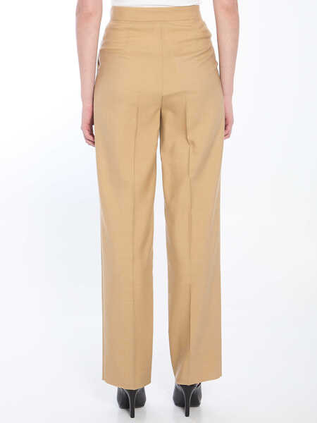 Pantaloni casual Max Mara Mohair, Wool And Silk Trousers BEIGE Femei (BM 18765334) 4