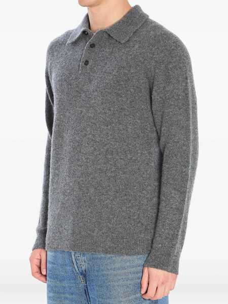 Tricouri Polo Roberto Collina Cashmere Blend Polo Shirt GREY Barbati (BM 18765349) 4