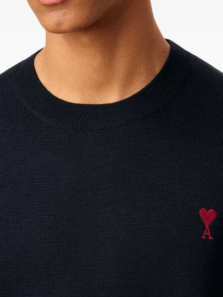 Pulovere AMI Paris Ami De Coeur Sweater BLUE Barbati (BM 18765370) 5
