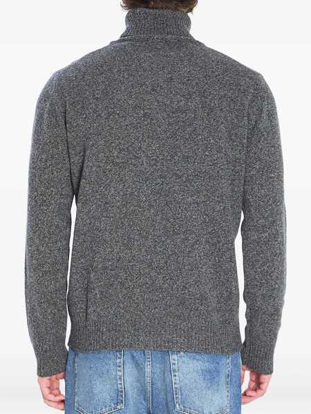 Pulovere Roberto Collina Mouline Turtleneck Sweater GREY Barbati (BM 18765379) 2