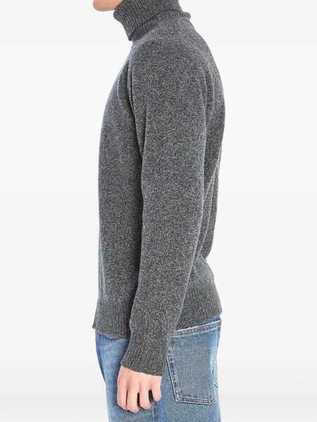 Pulovere Roberto Collina Mouline Turtleneck Sweater GREY Barbati (BM 18765379) 4